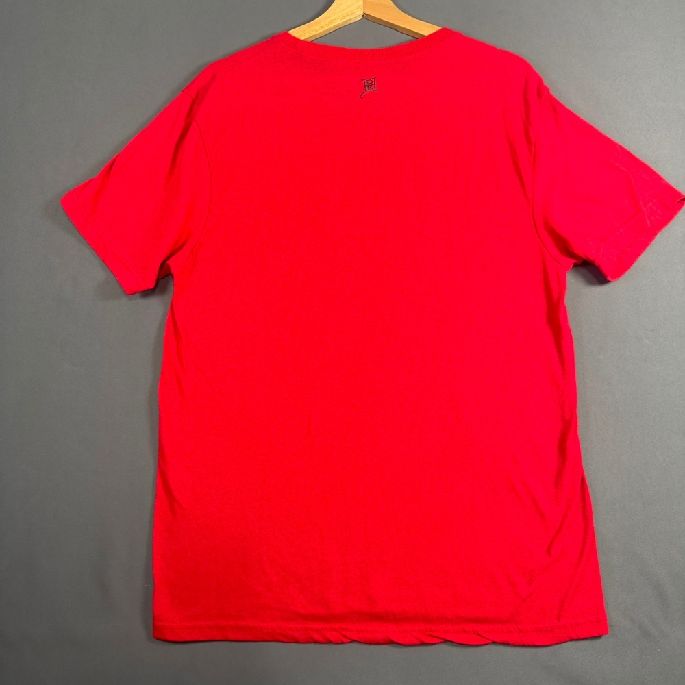 Ed Hardy Short Sleeve T-Shirt Solid Red Cotton Blend Men's Size Large